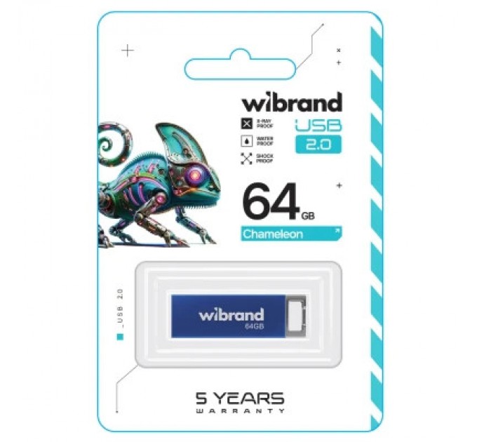 Wibrand USB флеш накопичувач Wibrand 64GB Chameleon Blue USB 2.0 (WI2.0/CH64U6U)