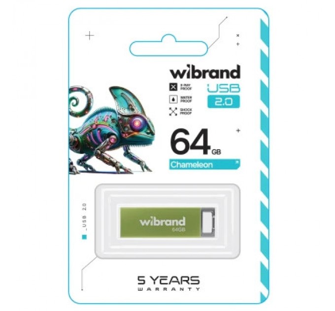 Wibrand USB флеш накопичувач Wibrand 64GB Chameleon Green USB 2.0 (WI2.0/CH64U6LG)