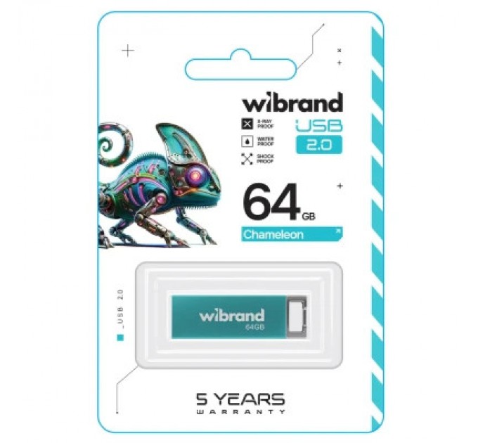 Wibrand USB флеш накопичувач Wibrand 64GB Chameleon Blue USB 2.0 (WI2.0/CH64U6LU)