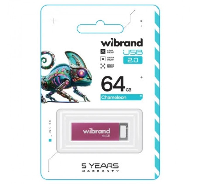 Wibrand USB флеш накопичувач Wibrand 64GB Chameleon Pink USB 2.0 (WI2.0/CH64U6P)