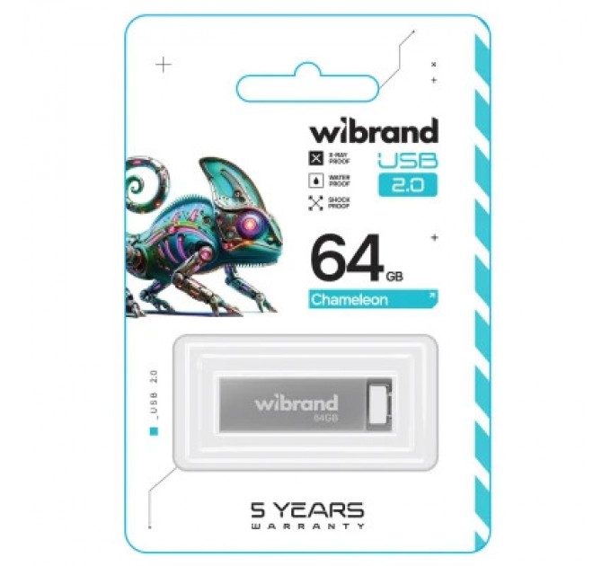 Wibrand USB флеш накопичувач Wibrand 64GB Chameleon Silver USB 2.0 (WI2.0/CH64U6S)
