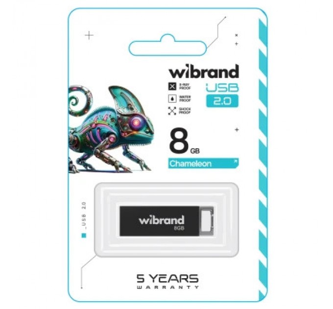 Wibrand USB флеш накопичувач Wibrand 8GB Chameleon Black USB 2.0 (WI2.0/CH8U6B)
