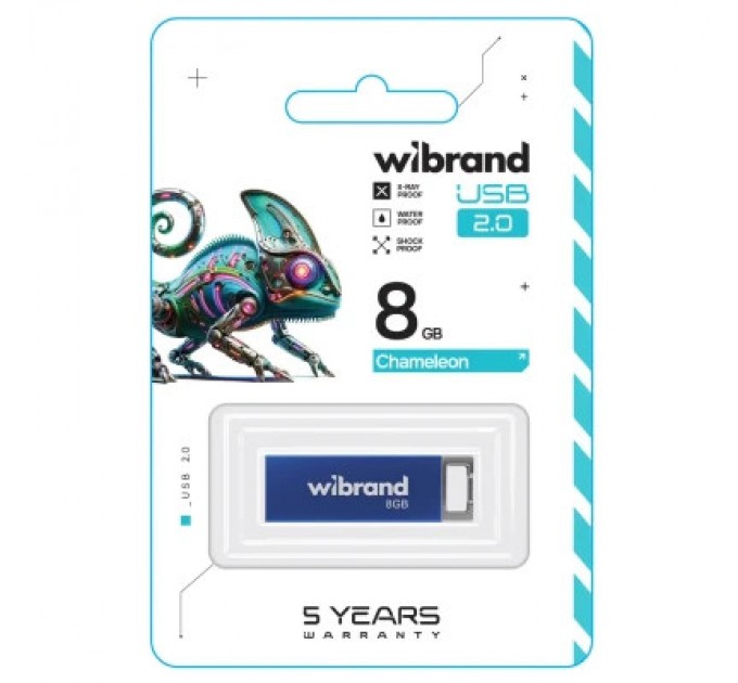 Wibrand USB флеш накопичувач Wibrand 8GB Chameleon Blue USB 2.0 (WI2.0/CH8U6U)