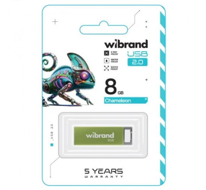 Wibrand USB флеш накопичувач Wibrand 8GB Chameleon Green USB 2.0 (WI2.0/CH8U6LG)