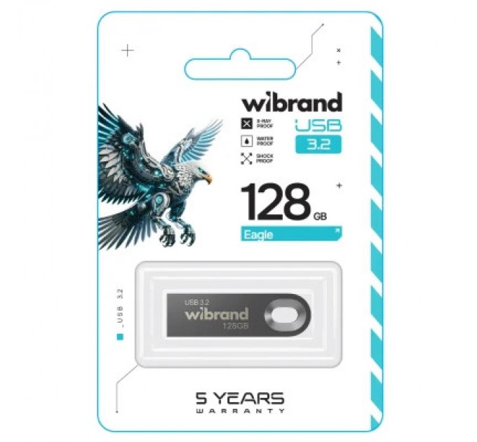 Wibrand USB флеш накопичувач Wibrand 128GB Eagle Grey USB 3.2 Gen 1 (USB 3.0) (WI3.2/EA128U10G)