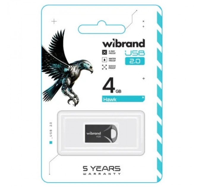 Wibrand USB флеш накопичувач Wibrand 4GB Hawk Black USB 2.0 (WI2.0/HA4M1B)
