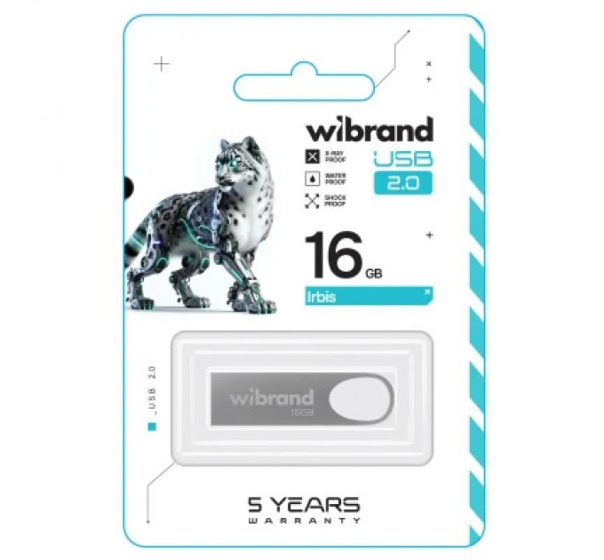 Wibrand USB флеш накопичувач Wibrand 16GB Irbis Silver USB 2.0 (WI2.0/IR16U3S)
