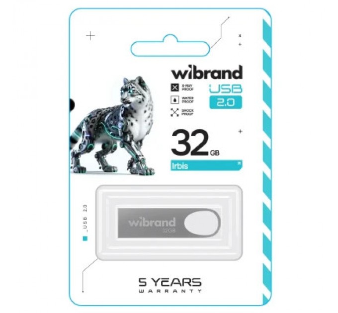 Wibrand USB флеш накопичувач Wibrand 32GB Irbis Silver USB 2.0 (WI2.0/IR32U3S)