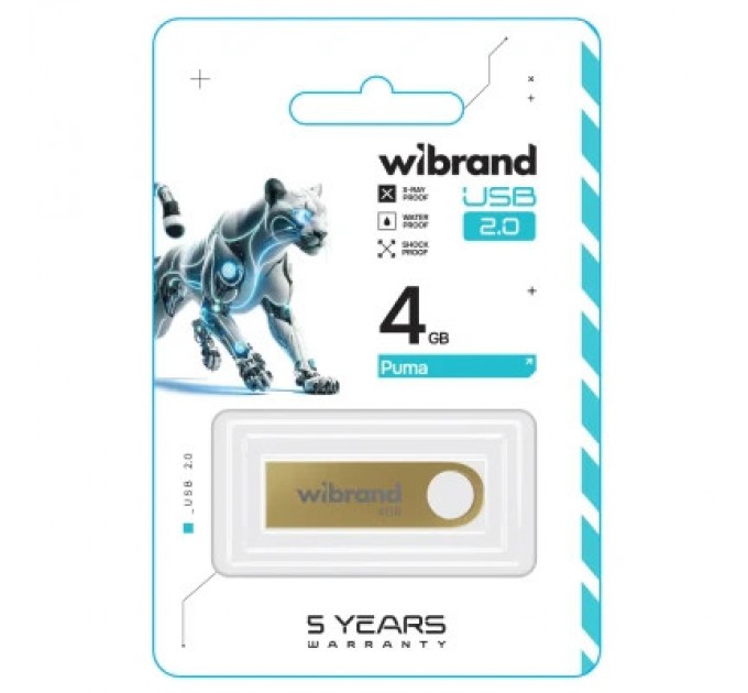 Wibrand USB флеш накопичувач Wibrand 4GB Puma Gold USB 2.0 (WI2.0/PU4U1G)