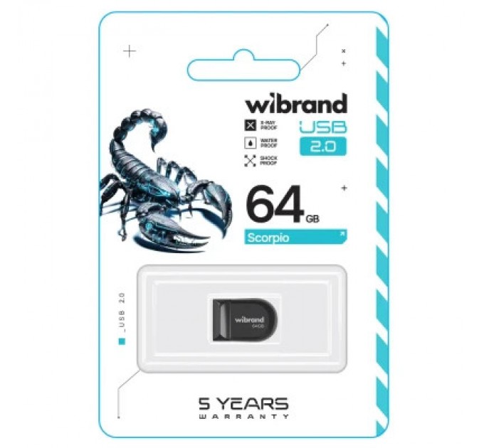 Wibrand USB флеш накопичувач Wibrand 64GB Scorpio Black USB 2.0 (WI2.0/SC64M3B)