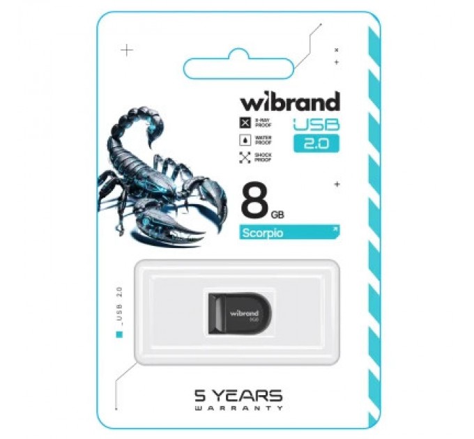 Wibrand USB флеш накопичувач Wibrand 8GB Scorpio Black USB 2.0 (WI2.0/SC8M3B)
