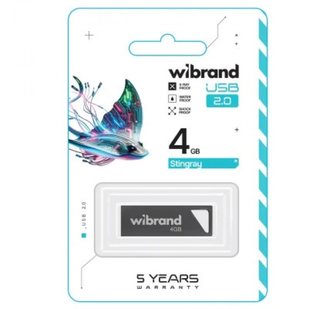 Wibrand USB флеш накопичувач Wibrand 4GB Stingray Grey USB 2.0 (WI2.0/ST4U5G)