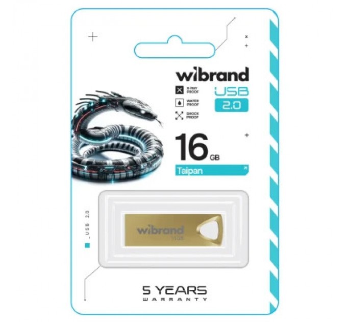 Wibrand USB флеш накопичувач Wibrand 16GB Taipan Gold USB 2.0 (WI2.0/TA16U2G)