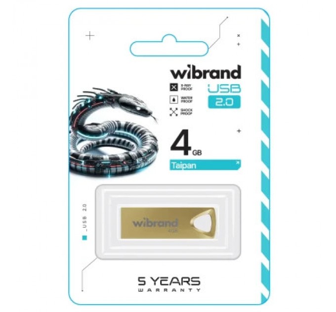 Wibrand USB флеш накопичувач Wibrand 4GB Taipan Gold USB 2.0 (WI2.0/TA4U2G)
