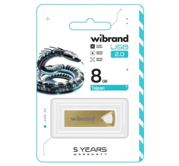 Wibrand USB флеш накопичувач Wibrand 8GB Taipan Gold USB 2.0 (WI2.0/TA8U2G)
