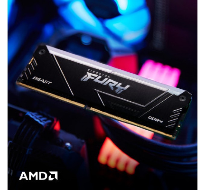 Kingston Fury (ex.HyperX) Модуль пам'яті для комп'ютера DDR4 16GB 3600 MHz Beast RGB Kingston Fury (ex.HyperX) (KF436C18BB2A/16)