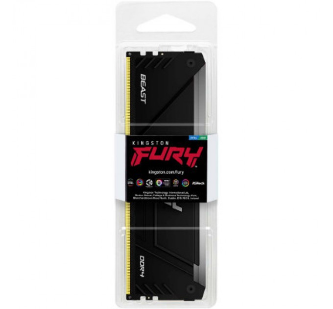 Kingston Fury (ex.HyperX) Модуль пам'яті для комп'ютера DDR4 8GB 3600 MHz Beast RGB Kingston Fury (ex.HyperX) (KF436C17BB2A/8)