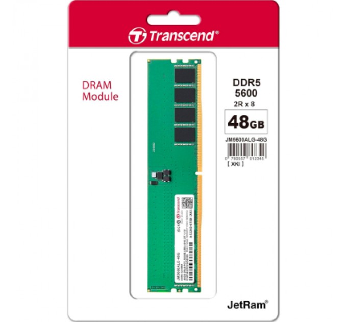 Transcend Модуль пам'яті для комп'ютера DDR5 48GB 5600 MHz Transcend (JM5600ALE-48G)