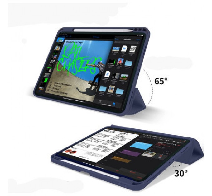 BeCover Чохол до планшета BeCover Tri Fold Hard TPU Apple iPad Air 11" M2 2024 Deep Blue (711401)