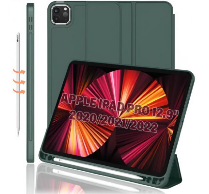 BeCover Чохол до планшета BeCover Tri Fold Hard TPU Apple iPad Pro 12.9 2020/2021/2022 Dark Green (711116)
