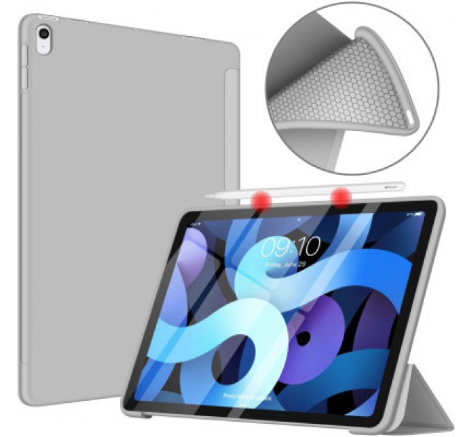 BeCover Чохол до планшета BeCover Tri Fold Soft TPU Silicone Apple iPad Air (4/5) 2020/2022 10.9" Gray (711132)