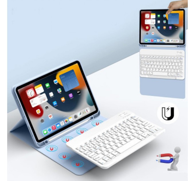 BeCover Чохол до планшета BeCover Keyboard Apple iPad Air (4/5) 2020/2022 10.9" Light Blue (711146)