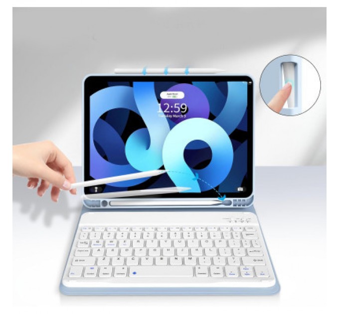 BeCover Чохол до планшета BeCover Keyboard Apple iPad Air (4/5) 2020/2022 10.9" Light Blue (711146)