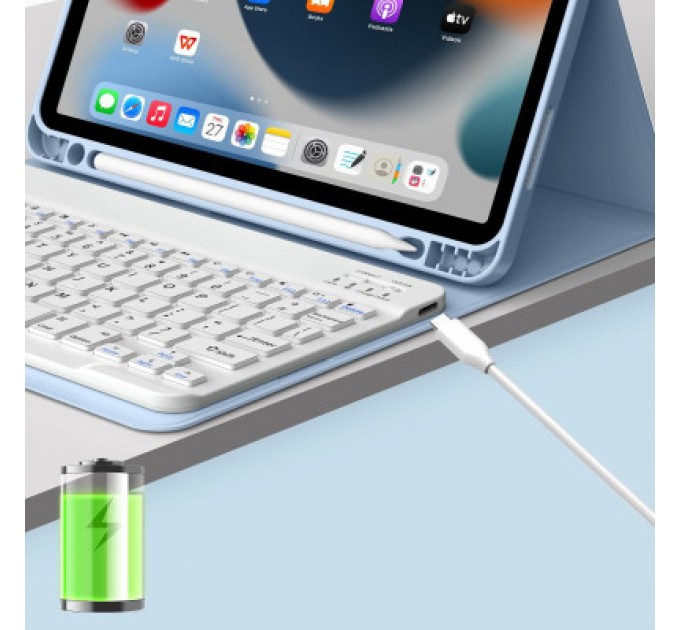 BeCover Чохол до планшета BeCover Keyboard Apple iPad Air (4/5) 2020/2022 10.9" Light Blue (711146)