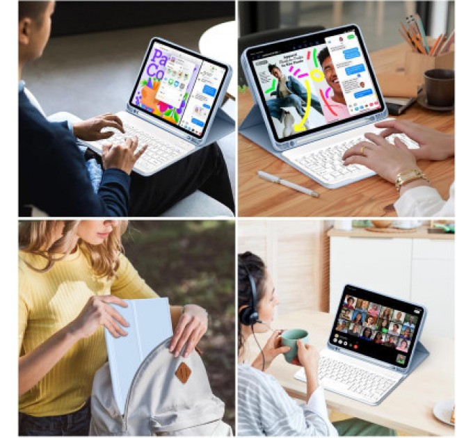 BeCover Чохол до планшета BeCover Keyboard Apple iPad Air (4/5) 2020/2022 10.9" Light Blue (711146)