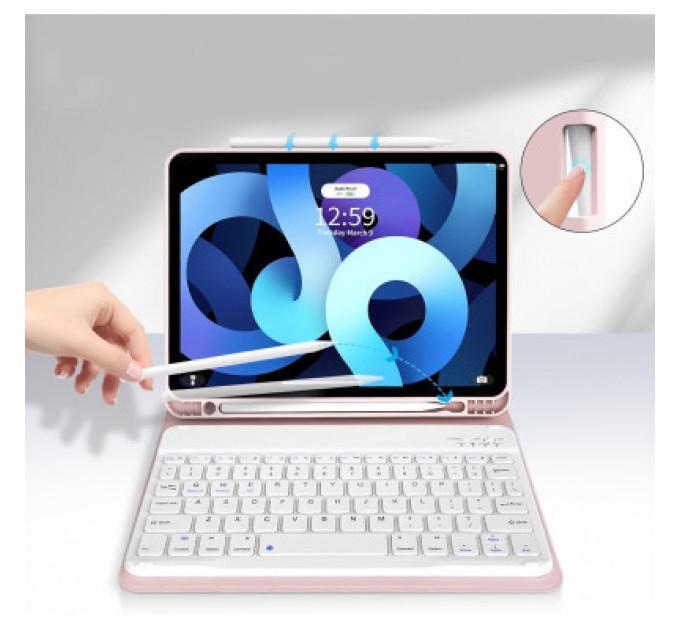 BeCover Чохол до планшета BeCover Keyboard Apple iPad Air (4/5) 2020/2022 10.9" Pink (711147)
