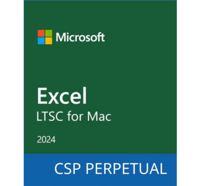 Microsoft Офісний додаток Microsoft Excel LTSC for Mac 2024 Commercial Software, Perpetual (DG7GMGF0PN5G_0001)