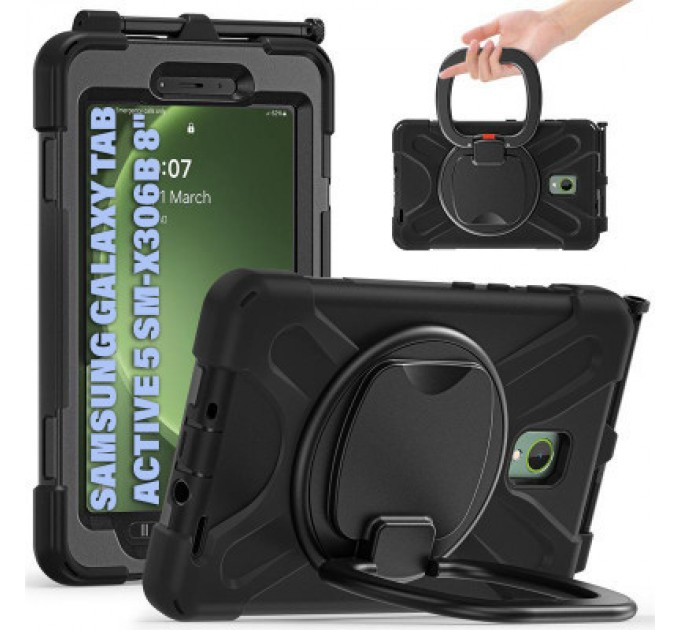 BeCover Чохол до планшета BeCover Heavy Duty Case With Stand Holder Samsung Galaxy Tab Active 5 SM-X306B 8" Black (710950)