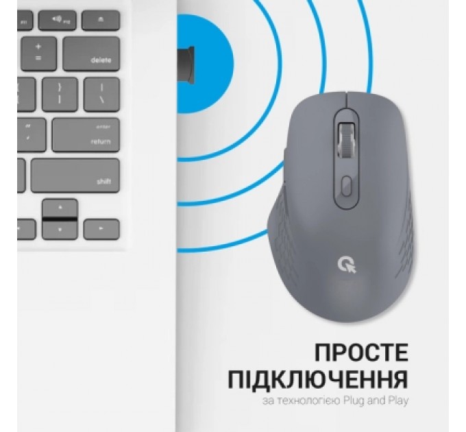 OfficePro Мишка OfficePro M230G Silent Click Wireless/Bluetooth Gray (M230G)