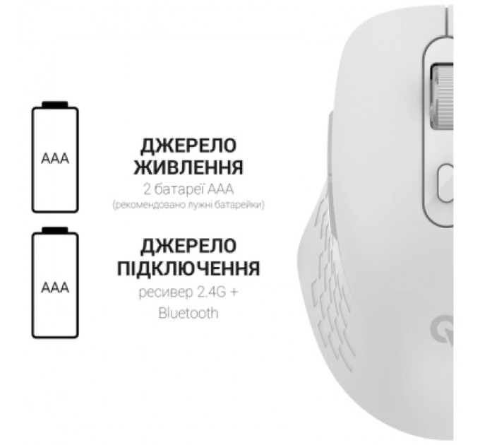 OfficePro Мишка OfficePro M230W Silent Click Wireless/Bluetooth White (M230W)