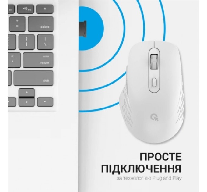 OfficePro Мишка OfficePro M230W Silent Click Wireless/Bluetooth White (M230W)
