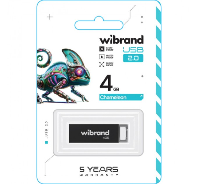 Wibrand USB флеш накопичувач Wibrand 4GB Chameleon Black USB 2.0 (WI2.0/CH4U6B)