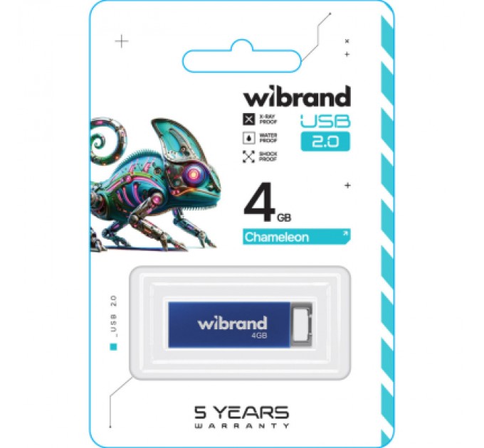 Wibrand USB флеш накопичувач Wibrand 4GB Chameleon Blue USB 2.0 (WI2.0/CH4U6U)