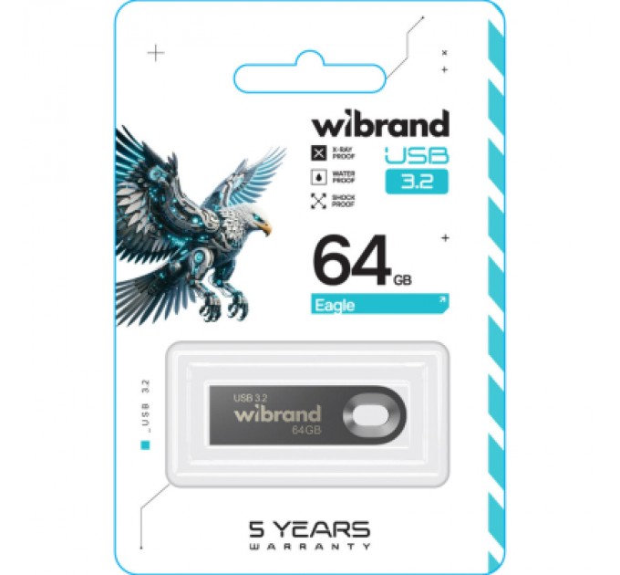 Wibrand USB флеш накопичувач Wibrand 64GB Eagle Grey USB 3.2 (WI3.2/EA64U10G)