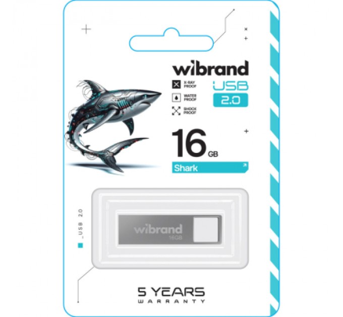 Wibrand USB флеш накопичувач Wibrand 16GB Shark Silver USB 2.0 (WI2.0/SH16U4S)