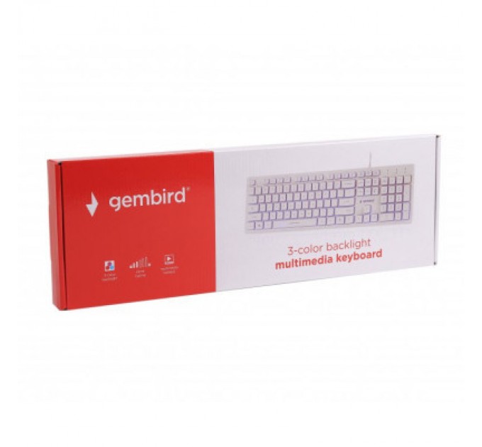 Gembird Клавіатура Gembird KB-UML3-01-W-UA USB White (KB-UML3-01-W-UA)