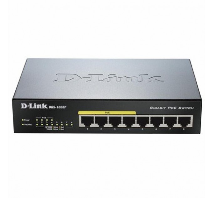 D-Link Комутатор мережевий D-Link DGS-1008P