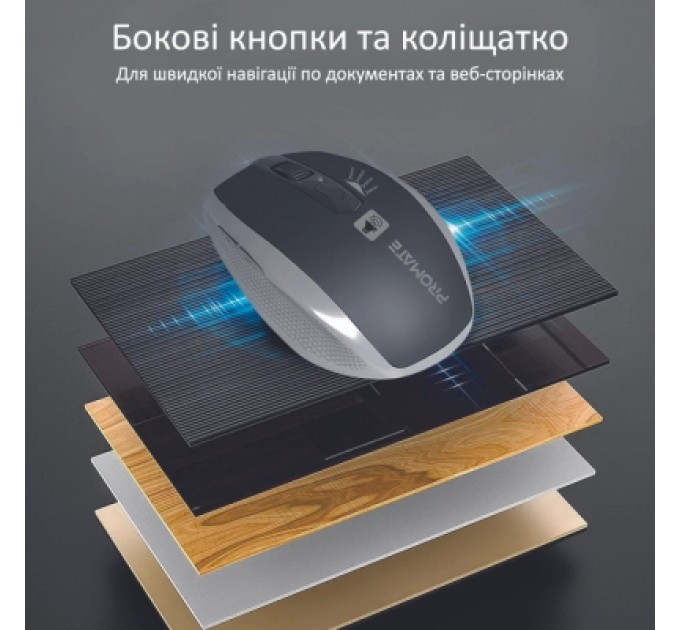 Promate Мишка Promate Breeze Wireless Silver (breeze.silver)