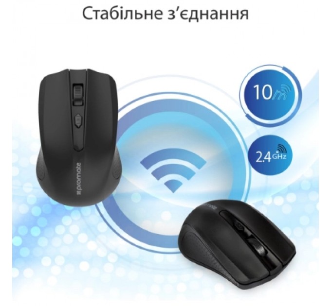 Promate Мишка Promate Clix-8 Wireless Black (clix-8.black)