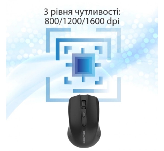 Promate Мишка Promate Clix-8 Wireless Black (clix-8.black)