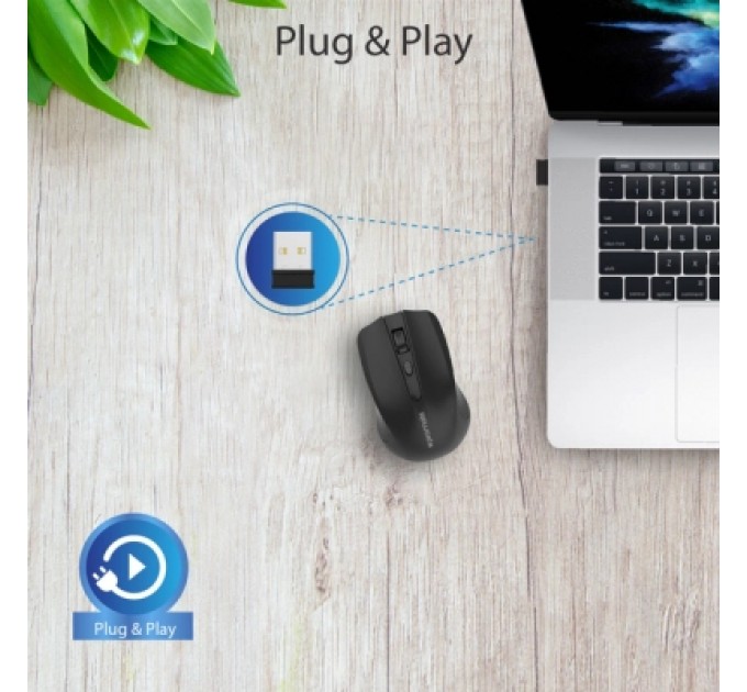 Promate Мишка Promate Clix-8 Wireless Black (clix-8.black)