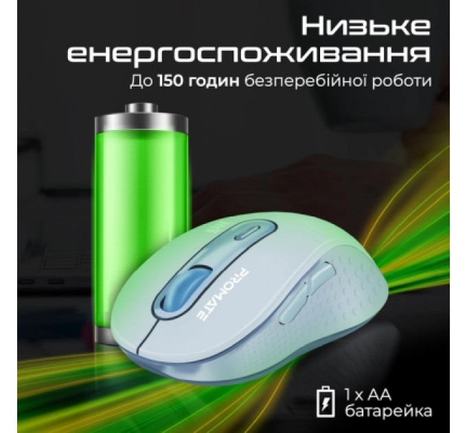 Promate Мишка Promate Ken Wireless/Bluetooth Blue (ken.blue)