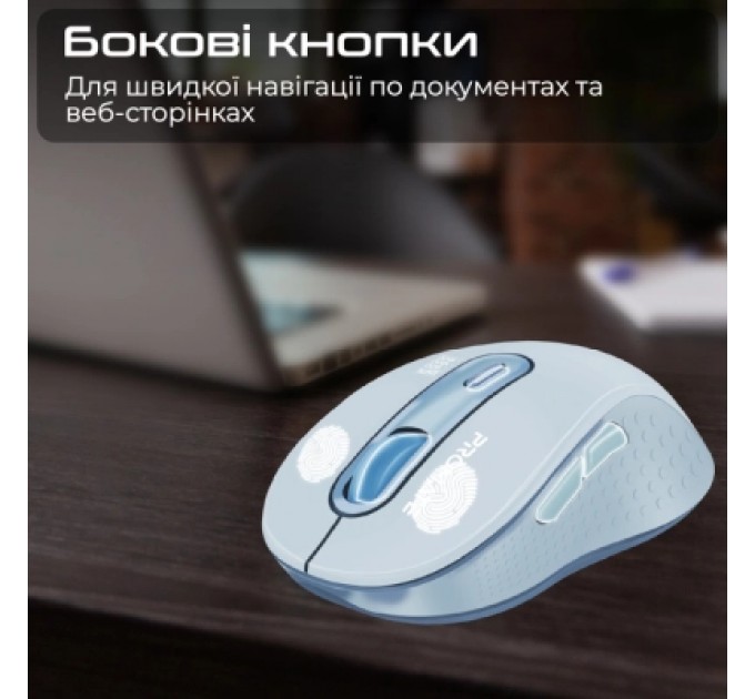 Promate Мишка Promate Ken Wireless/Bluetooth Blue (ken.blue)