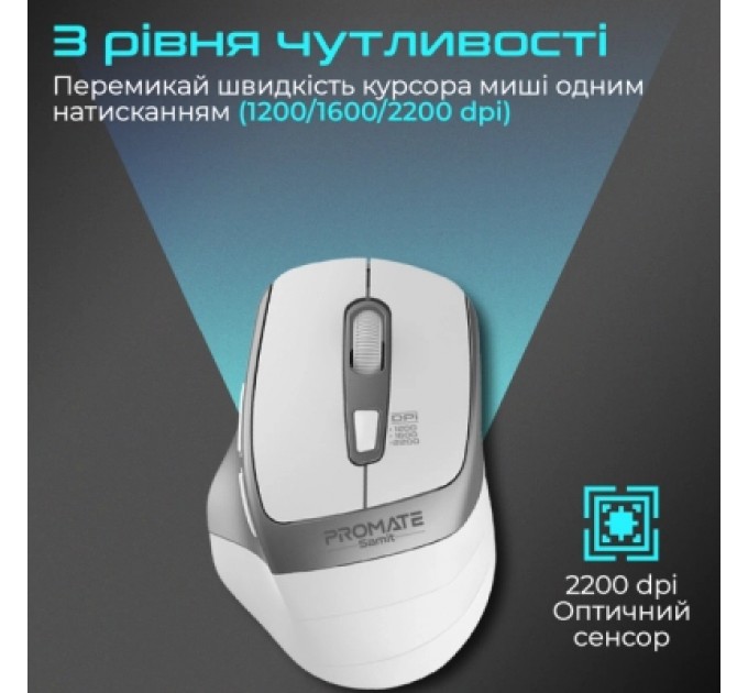 Promate Мишка Promate Samit Wireless White (samit.white)