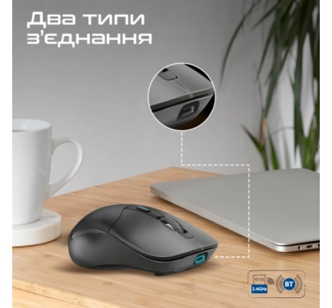 Promate Мишка Promate Samo Wireless/Bluetooth Black (samo.black)