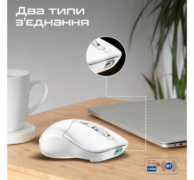 Promate Мишка Promate Samo Wireless/Bluetooth White (samo.white)